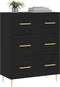 vidaXL - Dressoir - 69,5x34x90 - cm - bewerkt - hout - zwart