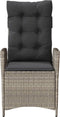 vidaXL - Tuinstoelen - 2 - st - verstelbaar - met - kussens - poly - rattan - lichtgrijs