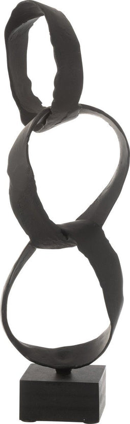 J-Line Figuur Ringen Op Voet Aluminium Zwart Small