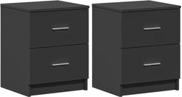 vidaXL - Nachtkastjes - 2 - st - met - 2 - lades - 40x36x50 - cm - zwart