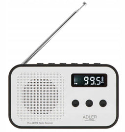 RADIO-ADLER AD1907 - Draagbare radio - PLL AM/FM digitale ontvangst - Wit/Zwart