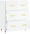 vidaXL - Dressoir - 69,5x34x90 - cm - bewerkt - hout - hoogglans - wit