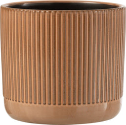 J-Line bloempot Lijn - keramiek - oranje/beige - large - Ø 17.5 cm