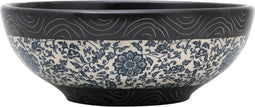 vidaXL - Opzetwasbak - rond - Φ41x14 - cm - keramiek - zwart - en - blauw