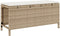 vidaXL - 3-delige - Tuin - Eetset - met - Kussens - Beige - Poly - Rattan - Acacia