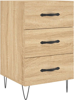 vidaXL - Nachtkastje - 40x40x66 - cm - bewerkt - hout - sonoma - eikenkleurig