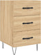 vidaXL - Nachtkastje - 40x40x66 - cm - bewerkt - hout - sonoma - eikenkleurig
