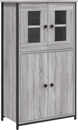vidaXL - Hoge - kast - 62x32x106,5 - cm - bewerkt - hout - grijs - sonoma