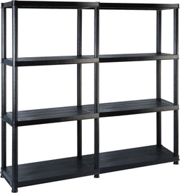 vidaXL - Opbergrek - 4-laags - 122x30,5x130 - cm - kunststof - zwart