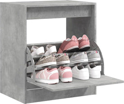 Schoenenkast 60x42x69 cm bewerkt hout betongrijs