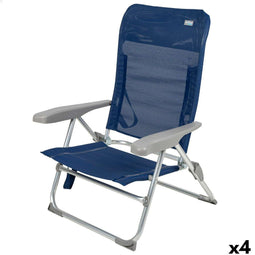Strandstoel Aktive Marineblauw 47 x 89 x 56 cm (4 Stuks)