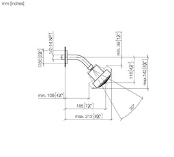 Dornbracht 28508980-00 - Hoofddouche - Verstelbaar 170-200 mm - Chroom