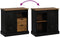 vidaXL - Dressoir - HALDEN - schuifdeur - zwart - 80x40x80 - cm - massief - hout - grijs