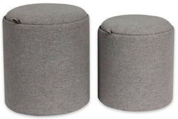 Verwijderbare poef Versa Grijs Polyester Hout MDF (2 Stuks)