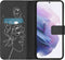 iMoshion Hoesje Geschikt voor Samsung Galaxy S21 Plus Hoesje Met Pasjeshouder - iMoshion Design Softcase Bookcase - Meerkleurig / Woman Flower Black