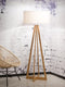 GOOD&MOJO Vloerlamp Everest - Wit/Bamboe - Ø60cm - Scandinavisch,Bohemian - Staande lampen voor Woonkamer - Slaapkamer
