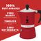 Bialetti Rainbow - Aluminium Koffiepot 0,06 l - Rood