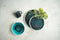Cosy&Trendy Chiara Blue Serviesset - inclusief ONA Drinkglazen (22CL) - 18 delig - 6 Persoons - Zomers Tafelservies - Vaatwasserbestendig