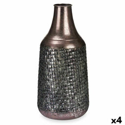 Vaas Zilverkleurig Metaal 21 x 44 x 21 cm (4 Stuks) Met reliëf