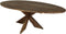 HSM Collection Ovale eettafel met kruispoot - 180x100 cm - vintage - teak