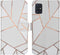 iMoshion Hoesje Geschikt voor Samsung Galaxy A51 Hoesje Met Pasjeshouder - iMoshion Design Softcase Bookcase - Wit / Meerkleurig / Goud / White Graphic