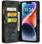 Caseme Geschikt voor iPhone 13 hoesje - Vintage 2 in 1 portemonnee -Zwart