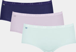 Sloggi Basic+ - Midi Onderbroek Dames - 3-pack - Maat 44-46 - Lila Paars Lichtblauw (3-pack)