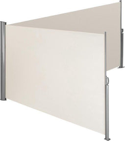 tectake® - aluminium windscherm dubbel - uitschuifbaar 160 x 600 cm