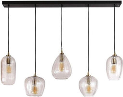 Hanglamp 5L diamond grain mix - Diamond glass