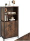 tectake® Doncaster - Wandkast - 2 Open Vakken en Kast - Industrieel Design - Donkerbruin - Afmeting (LxBxH) 60x38x125 cm