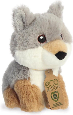 Aurora Pluche wolf - 13 cm - dieren knuffels - Knuffeldieren wolven speelgoed