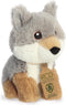 Aurora Pluche wolf - 13 cm - dieren knuffels - Knuffeldieren wolven speelgoed