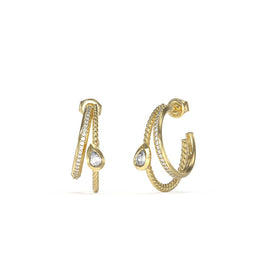 Guess Jewellery 4G LIGHT - Ooringen met kristallen - Goudkleurig