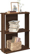 vidaXL - Boekenkast - 3-laags - 60x30x80 - cm - bewerkt - hout - bruin - eikenkleur