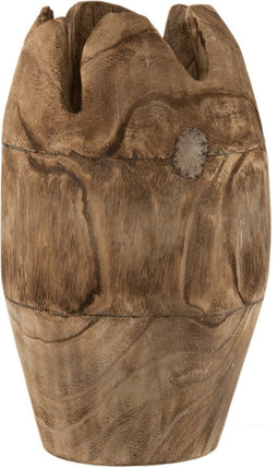 J-Line vaas Onregelmatig - hout - naturel - medium - 40.50 cm hoog