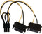 Nedis Interne Voedingskabel - 2x SATA 15-Pins Male - PCI-Express Female - Verguld - 0.20 m - Rond - PVC - Geel / Zwart - Polybag