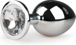 Metalen Buttplug met Zilveren Diamant - M