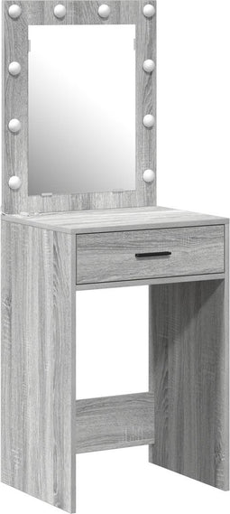 vidaXL - Kaptafel - met - LED-verlichting - - - Grijs - Sonoma - 50x41x135 - cm