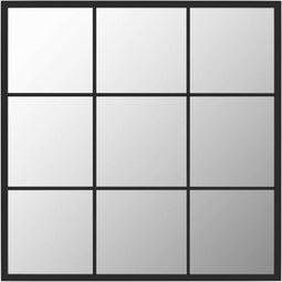 vidaXL - Wandspiegel - 60x60 - cm - metaal - zwart