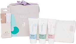 Jollein/Naïf - Giftset - Spa-set met wasgel bodylotion shampoo badcape en washandje - Wit