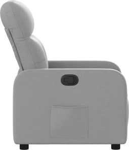 Fauteuil verstelbaar stof lichtgrijs