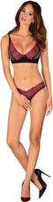 Obsessive - Kruisloze BH-Set - Zwart/Paars