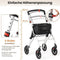 Coast Rollator - Smalle Opvouwbare Loopwagen - Dienblad Mand Remmen - Wit/Zwart