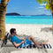Outsunny Strandligstoel - Verstelbare Rugleuning - Staal Oxford Polyester Blauw/Wit