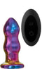 Dream Toys - Vibrerende glazen anaalplug 11 cm met afstandsbediening - Multi color