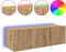 vidaXL - TV - Wandkast - met - LED - Verlichting - Artisan - Eiken - 100x35x31 - cm