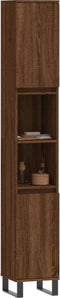 vidaXL - Badkamerkast - 30x30x190 - cm - bewerkt - hout - bruin - eikenkleur