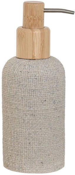 Zeepdispenser Home ESPRIT Grijs Natuurlijk Hout Hars 7 x 9 x 19 cm