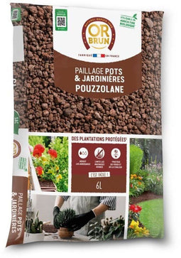 Pozzolana Mulch - BRUIN GOUD - OBRPPOU6U - 6 L - Plantenbescherming
