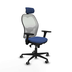 Piqueras y Crespo 3D036G2 - Bureaustoel - Verstelbare hoofdsteun en hoogte - Marineblauw